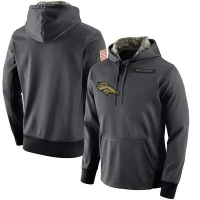 Men's Denver Broncos Anthracite Salute to Service Player Performance Hoodie