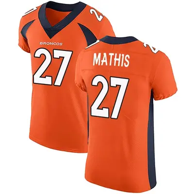 Men's Elite Damarri Mathis Denver Broncos Orange Team Color Vapor Untouchable Jersey