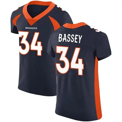 Men's Elite Essang Bassey Denver Broncos Navy Alternate Vapor Untouchable Jersey