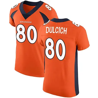 Men's Elite Greg Dulcich Denver Broncos Orange Team Color Vapor Untouchable Jersey