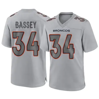 Men's Game Essang Bassey Denver Broncos Gray Atmosphere Fashion Jersey