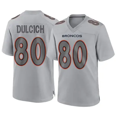 Men's Game Greg Dulcich Denver Broncos Gray Atmosphere Fashion Jersey