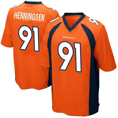 Men's Game Matt Henningsen Denver Broncos Orange Team Color Jersey