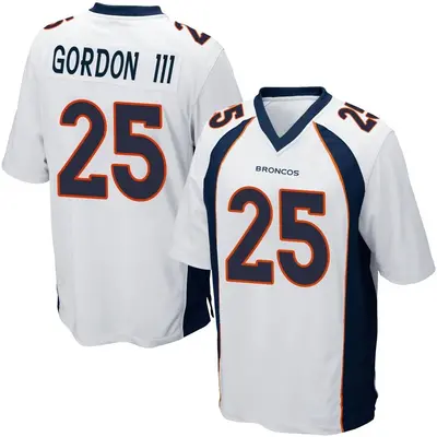 Men's Game Melvin Gordon III Denver Broncos White Jersey