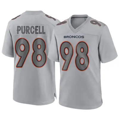 Men's Game Mike Purcell Denver Broncos Gray Atmosphere Fashion Jersey