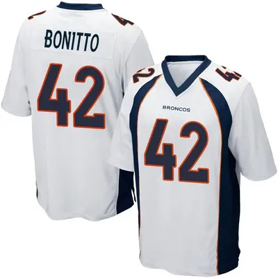 Men's Game Nik Bonitto Denver Broncos White Jersey