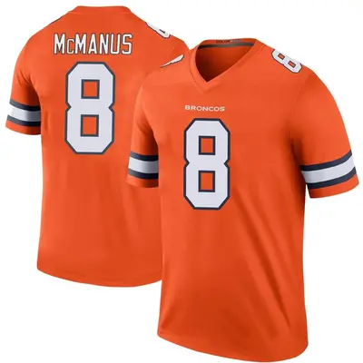 Men's Legend Brandon McManus Denver Broncos Orange Color Rush Jersey