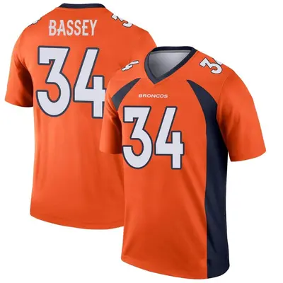 Men's Legend Essang Bassey Denver Broncos Orange Jersey