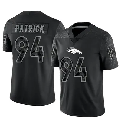 Men's Limited Aaron Patrick Denver Broncos Black Reflective Jersey