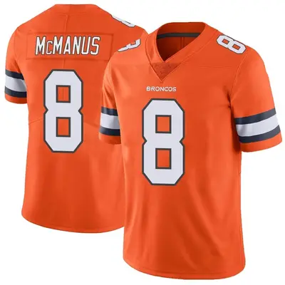 Men's Limited Brandon McManus Denver Broncos Orange Color Rush Vapor Untouchable Jersey
