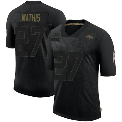 Men's Limited Damarri Mathis Denver Broncos Black 2020 Salute To Service Jersey