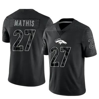 Men's Limited Damarri Mathis Denver Broncos Black Reflective Jersey