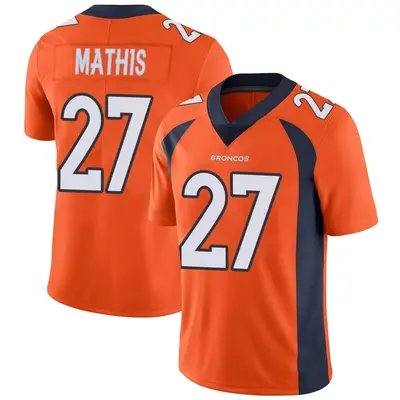Men's Limited Damarri Mathis Denver Broncos Orange Team Color Vapor Untouchable Jersey
