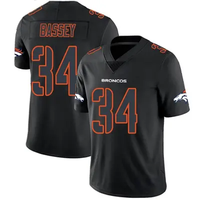 Men's Limited Essang Bassey Denver Broncos Black Impact Jersey