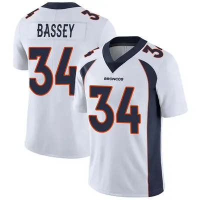 Men's Limited Essang Bassey Denver Broncos White Vapor Untouchable Jersey