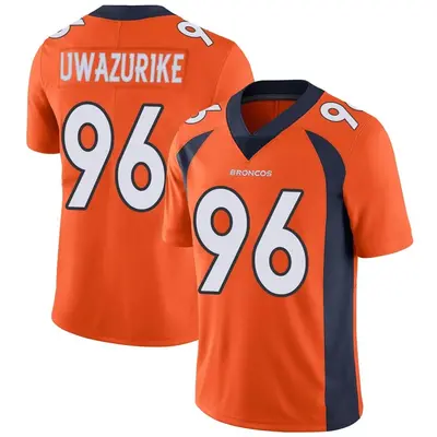 Men's Limited Eyioma Uwazurike Denver Broncos Orange Team Color Vapor Untouchable Jersey