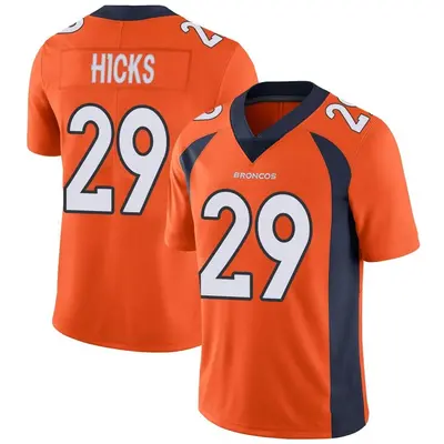 Men's Limited Faion Hicks Denver Broncos Orange Team Color Vapor Untouchable Jersey