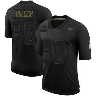 Men's Limited Greg Dulcich Denver Broncos Black 2020 Salute To Service Jersey
