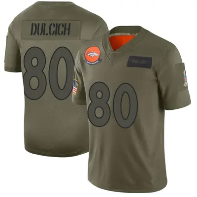 Men's Limited Greg Dulcich Denver Broncos Camo 2019 Salute to Service Jersey