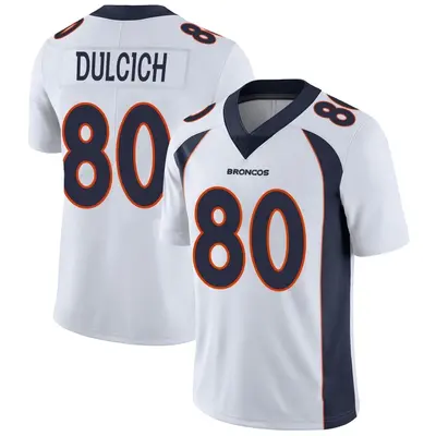 Men's Limited Greg Dulcich Denver Broncos White Vapor Untouchable Jersey