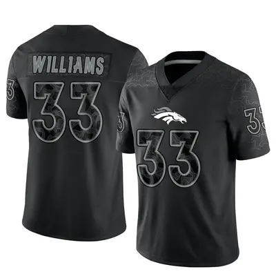 Men's Limited Javonte Williams Denver Broncos Black Reflective Jersey