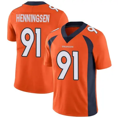 Men's Limited Matt Henningsen Denver Broncos Orange Team Color Vapor Untouchable Jersey