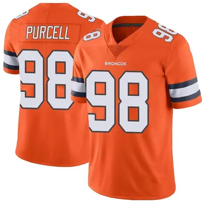Men's Limited Mike Purcell Denver Broncos Orange Color Rush Vapor Untouchable Jersey