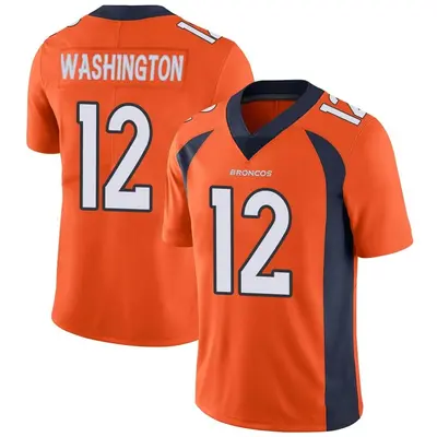 Men's Limited Montrell Washington Denver Broncos Orange Team Color Vapor Untouchable Jersey