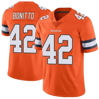 Men's Limited Nik Bonitto Denver Broncos Orange Color Rush Vapor Untouchable Jersey