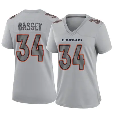 Women's Game Essang Bassey Denver Broncos Gray Atmosphere Fashion Jersey