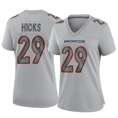 Women's Game Faion Hicks Denver Broncos Gray Atmosphere Fashion Jersey