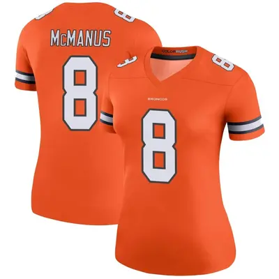 Women's Legend Brandon McManus Denver Broncos Orange Color Rush Jersey