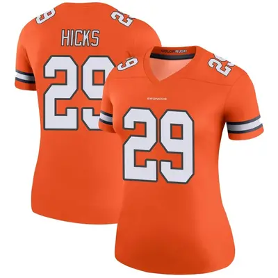 Women's Legend Faion Hicks Denver Broncos Orange Color Rush Jersey