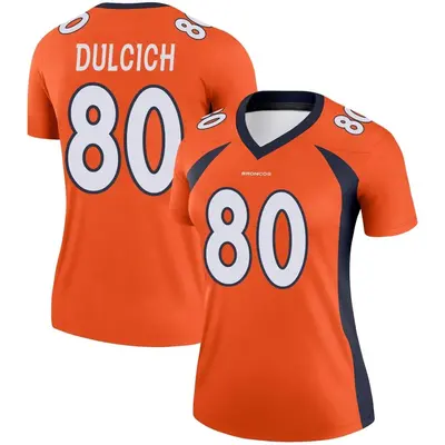 Women's Legend Greg Dulcich Denver Broncos Orange Jersey