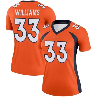 Women's Legend Javonte Williams Denver Broncos Orange Jersey