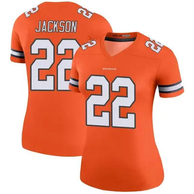Women's Legend Kareem Jackson Denver Broncos Orange Color Rush Jersey