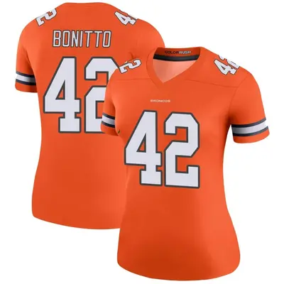 Women's Legend Nik Bonitto Denver Broncos Orange Color Rush Jersey