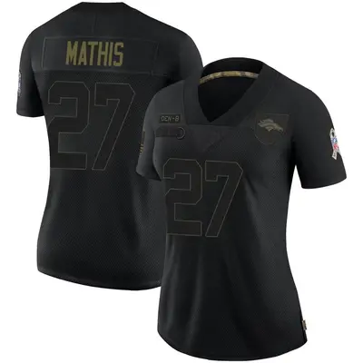 Women's Limited Damarri Mathis Denver Broncos Black 2020 Salute To Service Jersey