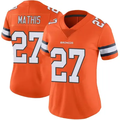 Women's Limited Damarri Mathis Denver Broncos Orange Color Rush Vapor Untouchable Jersey
