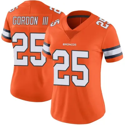 Women's Limited Melvin Gordon III Denver Broncos Orange Color Rush Vapor Untouchable Jersey