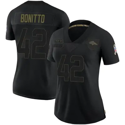Women's Limited Nik Bonitto Denver Broncos Black 2020 Salute To Service Jersey