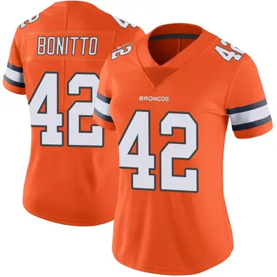Women's Limited Nik Bonitto Denver Broncos Orange Color Rush Vapor Untouchable Jersey