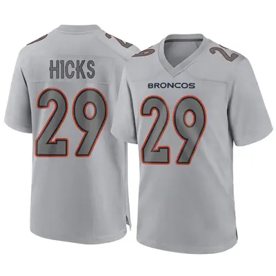 Youth Game Faion Hicks Denver Broncos Gray Atmosphere Fashion Jersey