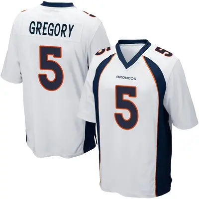 Youth Game Randy Gregory Denver Broncos White Jersey