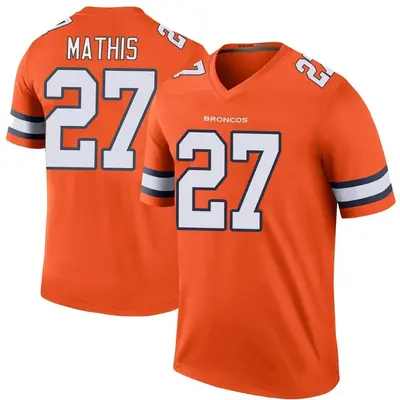 Youth Legend Damarri Mathis Denver Broncos Orange Color Rush Jersey