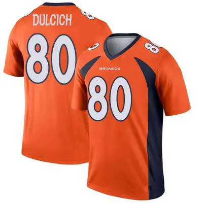 Youth Legend Greg Dulcich Denver Broncos Orange Jersey