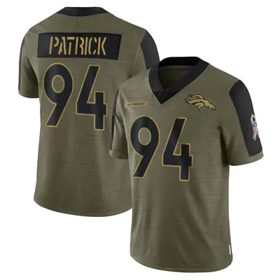 Youth Limited Aaron Patrick Denver Broncos Olive 2021 Salute To Service Jersey