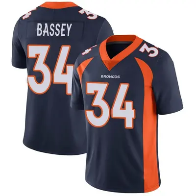 Youth Limited Essang Bassey Denver Broncos Navy Vapor Untouchable Jersey