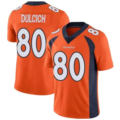 Youth Limited Greg Dulcich Denver Broncos Orange Team Color Vapor Untouchable Jersey
