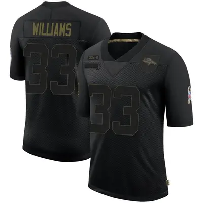 Youth Limited Javonte Williams Denver Broncos Black 2020 Salute To Service Jersey